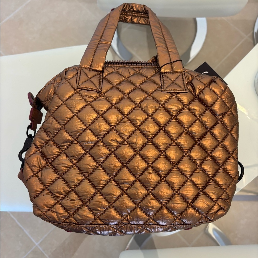 Quilted Metallic Bronze Women's Bag Small Size